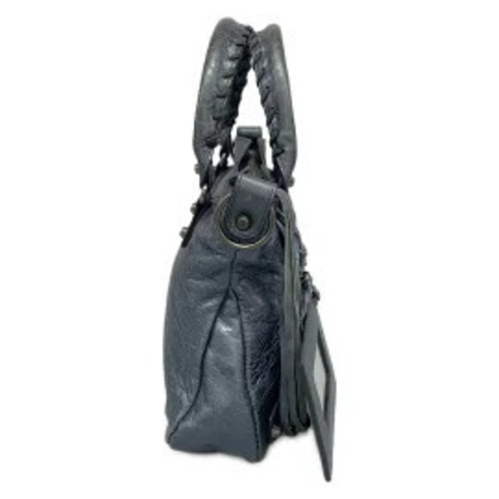 Balenciaga The First Handbag Blue Gray Leather